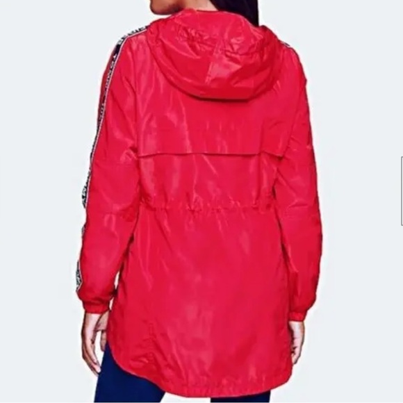 Tommy Hilfiger Windbreaker Long Jacket Logo Sleeve Red Size: LARGE NWOT - Picture 6 of 6